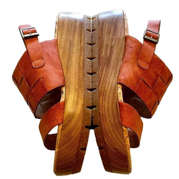 Korks by Korkease Fraya Wedge Platform Sandals in Burnt Orange Size 9M New - Picture 3 of 5